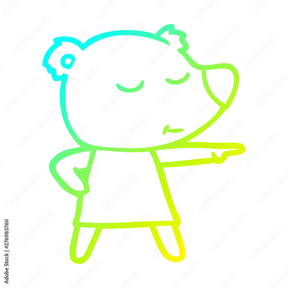 cold gradient line drawing cartoon polar bear wearing dress cold gradient line drawing cartoon polar bear wearing dress