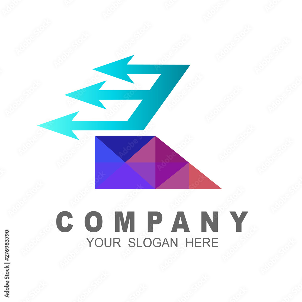 Obraz premium Arrow symbol with speed, logo letter k