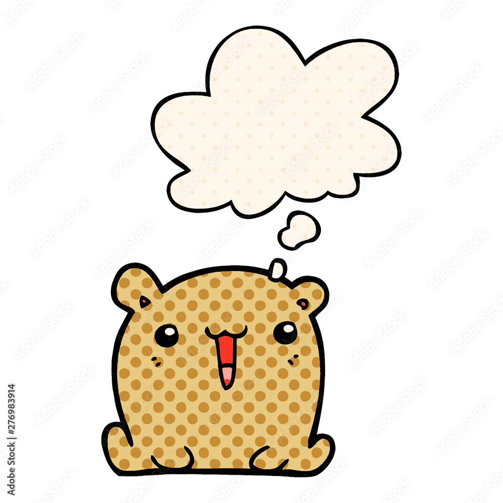 cute cartoon bear and thought bubble in comic book style cute cartoon bear and thought bubble in comic book style