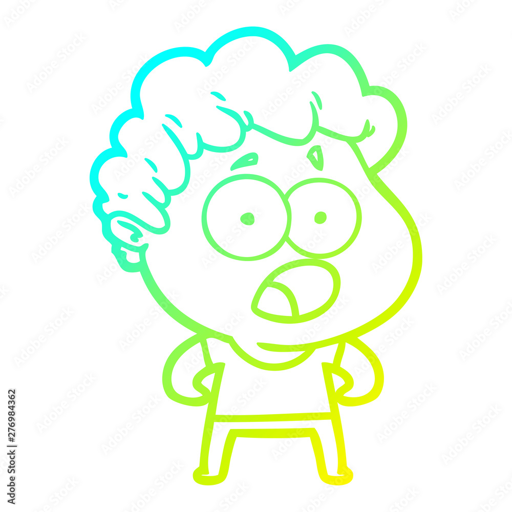 cold gradient line drawing cartoon man gasping in surprise cold gradient line drawing cartoon man gasping in surprise