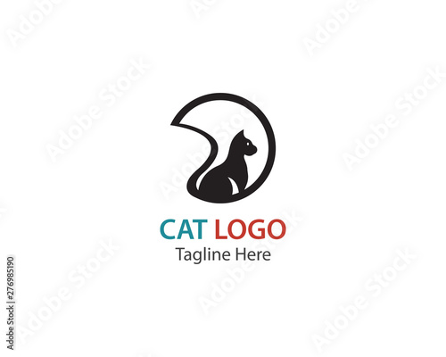 Cat logo design template vector illustration