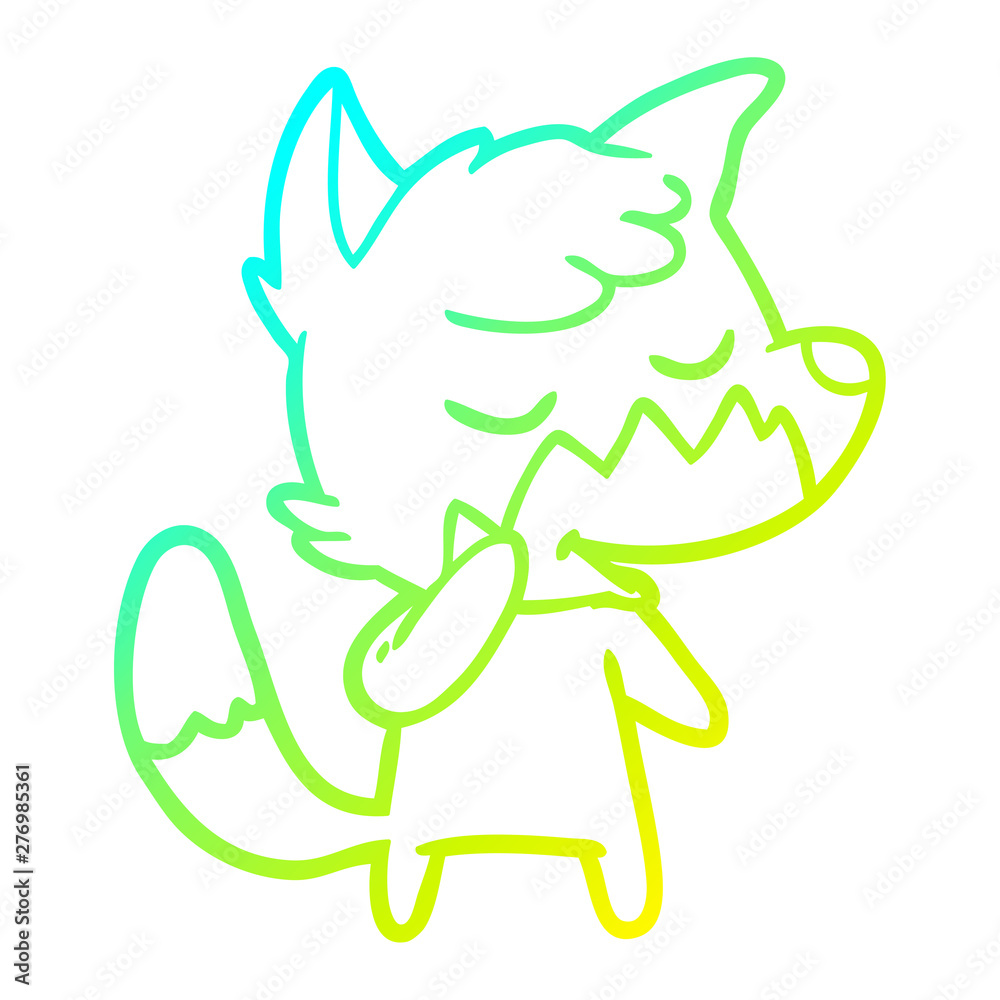 cold gradient line drawing friendly cartoon fox cold gradient line drawing friendly cartoon fox