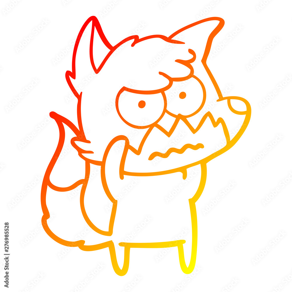 warm gradient line drawing cartoon annoyed fox warm gradient line drawing cartoon annoyed fox