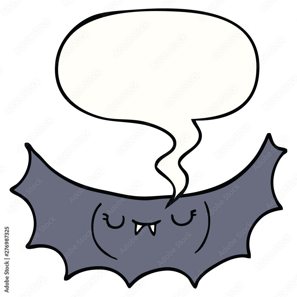 cartoon vampire bat and speech bubble cartoon vampire bat and speech bubble
