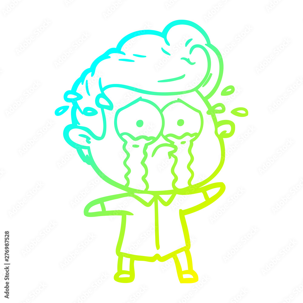 cold gradient line drawing cartoon crying man cold gradient line drawing cartoon crying man