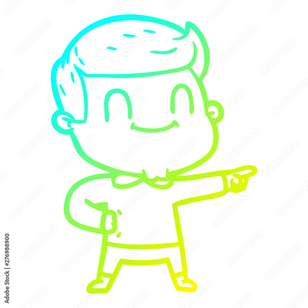 cold gradient line drawing cartoon friendly man cold gradient line drawing cartoon friendly man