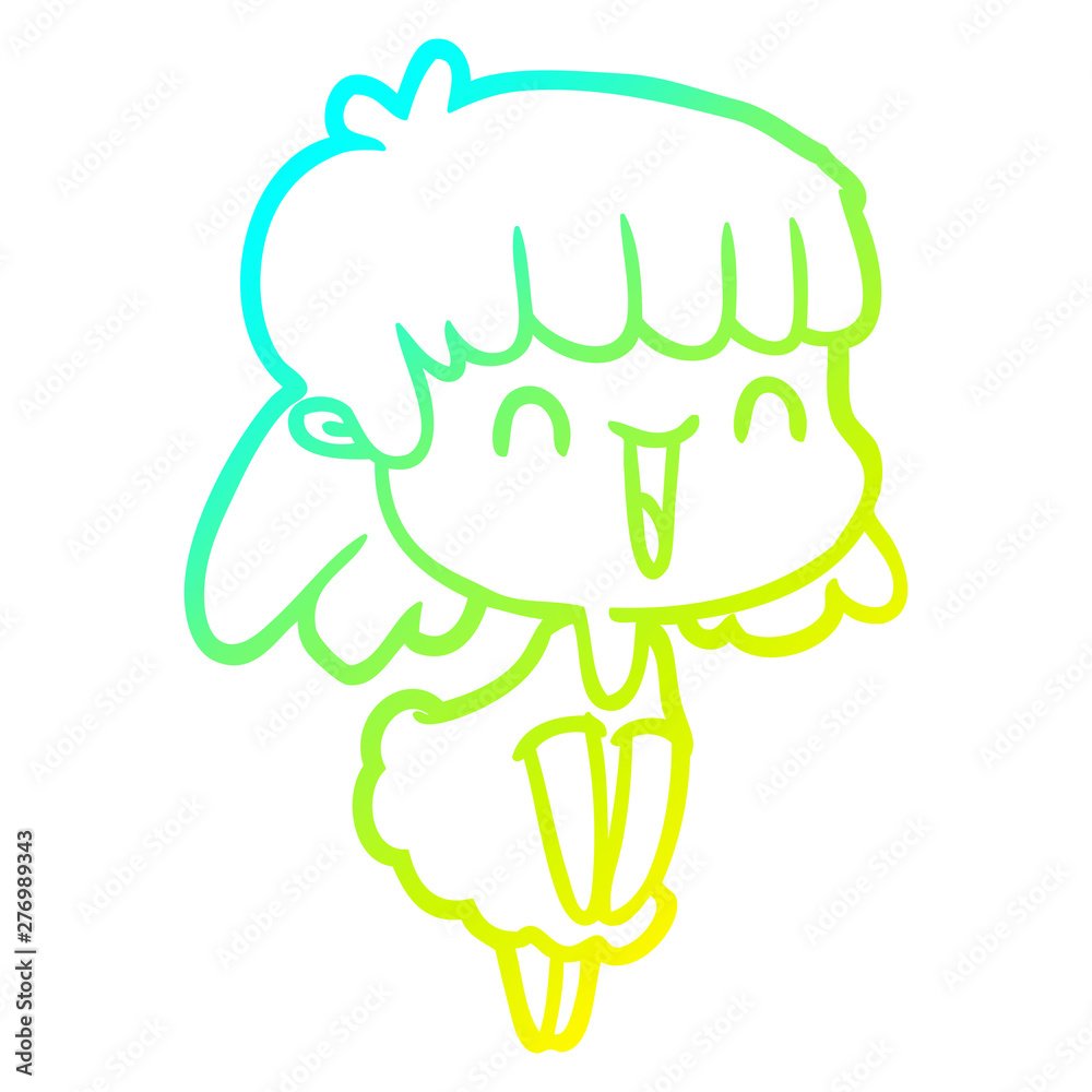 cold gradient line drawing cartoon woman cold gradient line drawing cartoon woman