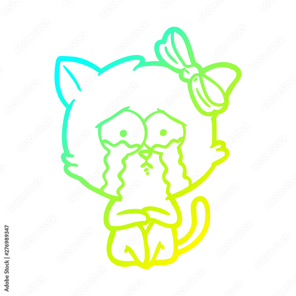 cold gradient line drawing cartoon cat cold gradient line drawing cartoon cat