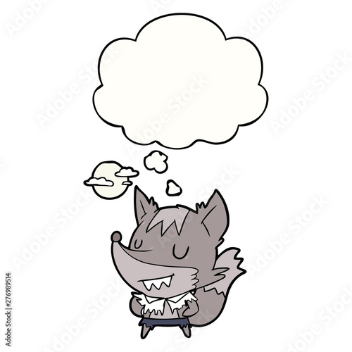 cartoon werewolf and thought bubble