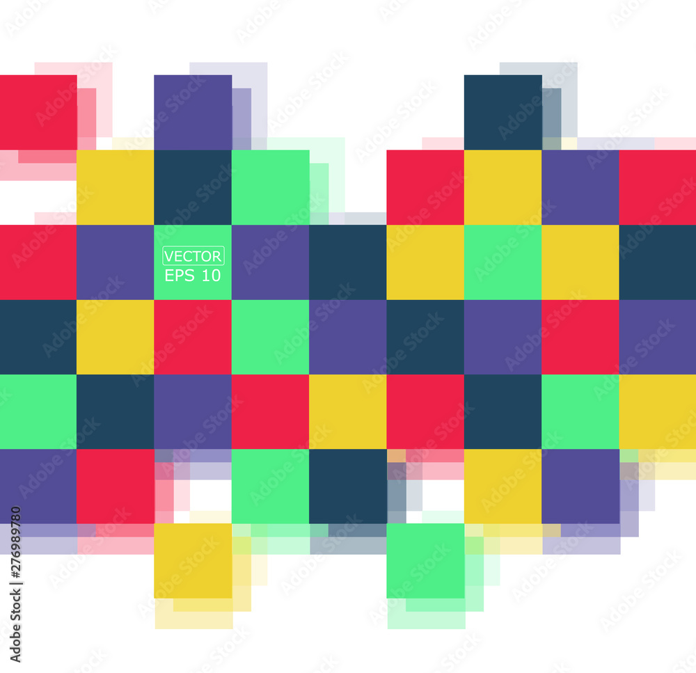 Abstract squares background template, retro style banner template. vector illustration Abstract squares background template, retro style banner template. vector illustration