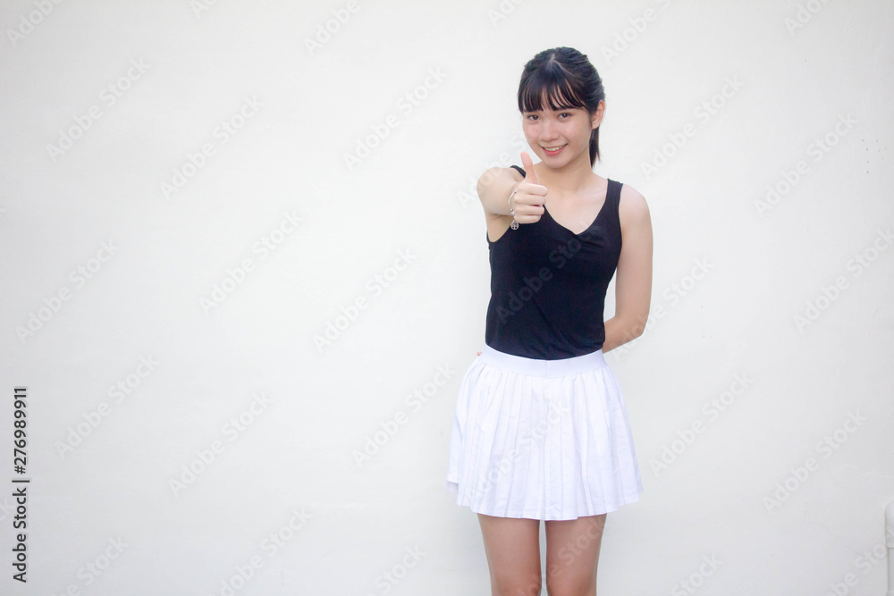 Portrait of thai adult student university uniform beautiful girl excellent Portrait of thai adult student university uniform beautiful girl excellent