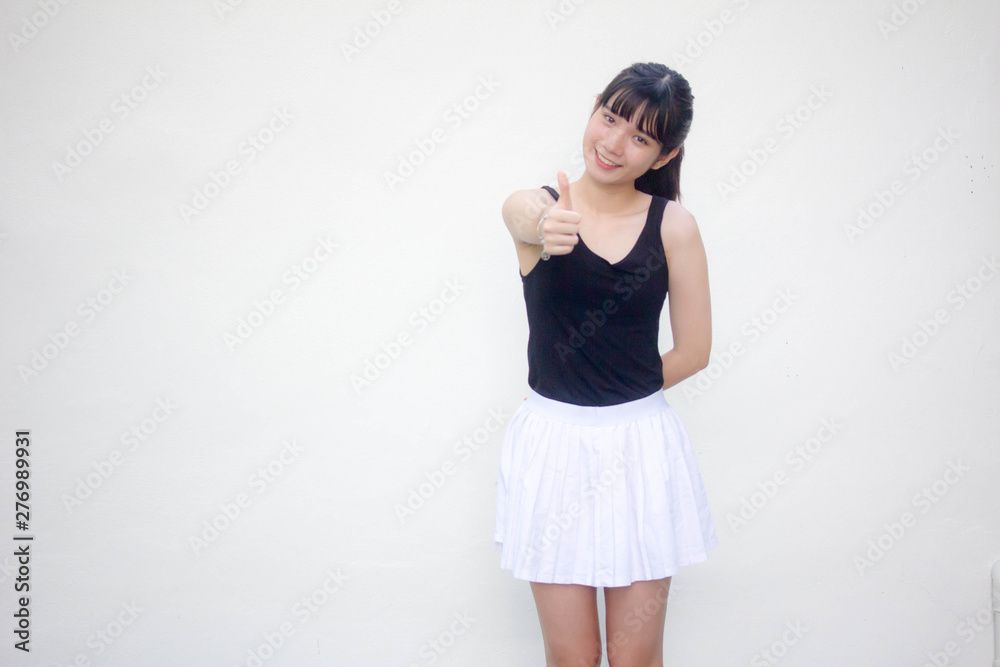 Portrait of thai adult student university uniform beautiful girl excellent Portrait of thai adult student university uniform beautiful girl excellent