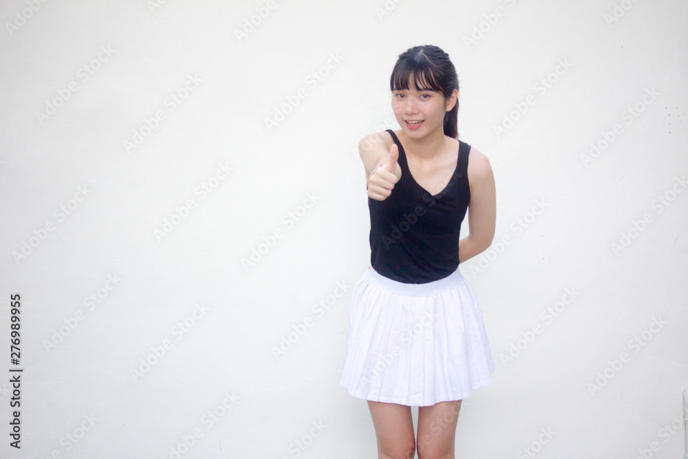Portrait of thai adult student university uniform beautiful girl excellent Portrait of thai adult student university uniform beautiful girl excellent