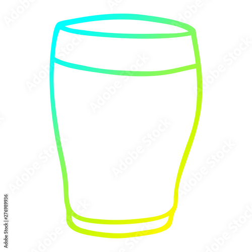 cold gradient line drawing cartoon pint of stout