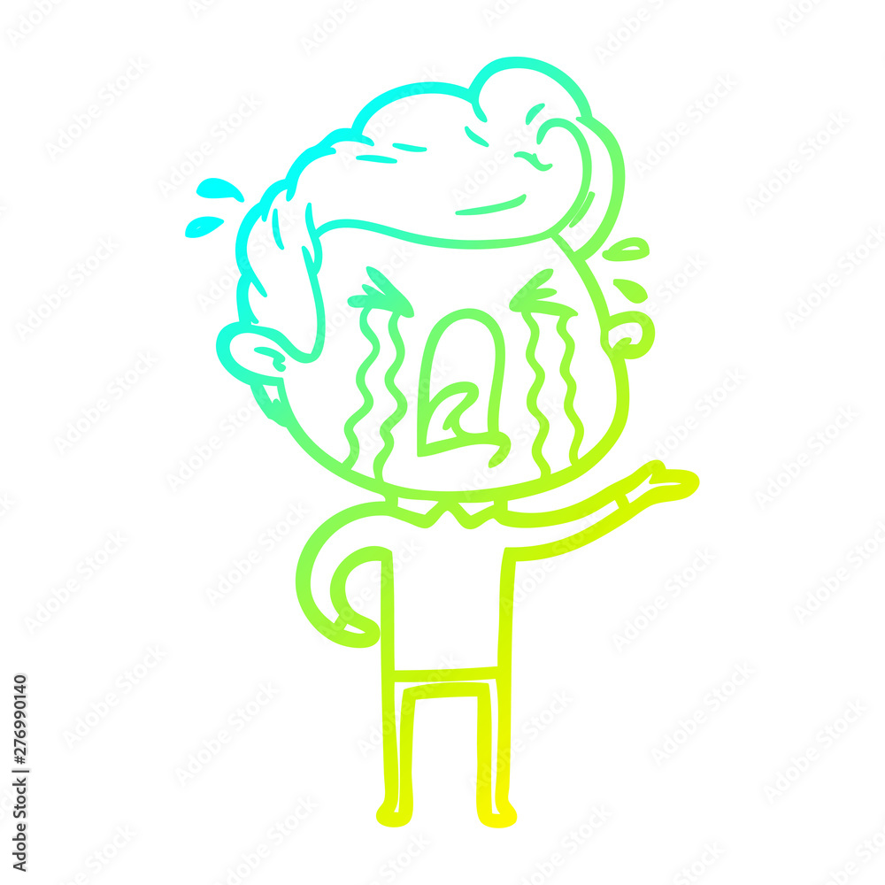 cold gradient line drawing cartoon crying man cold gradient line drawing cartoon crying man