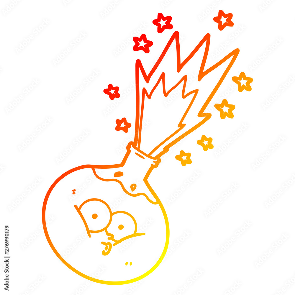 Naklejka premium warm gradient line drawing cartoon potion exploding