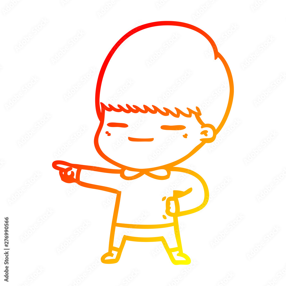 warm gradient line drawing cartoon smug boy warm gradient line drawing cartoon smug boy