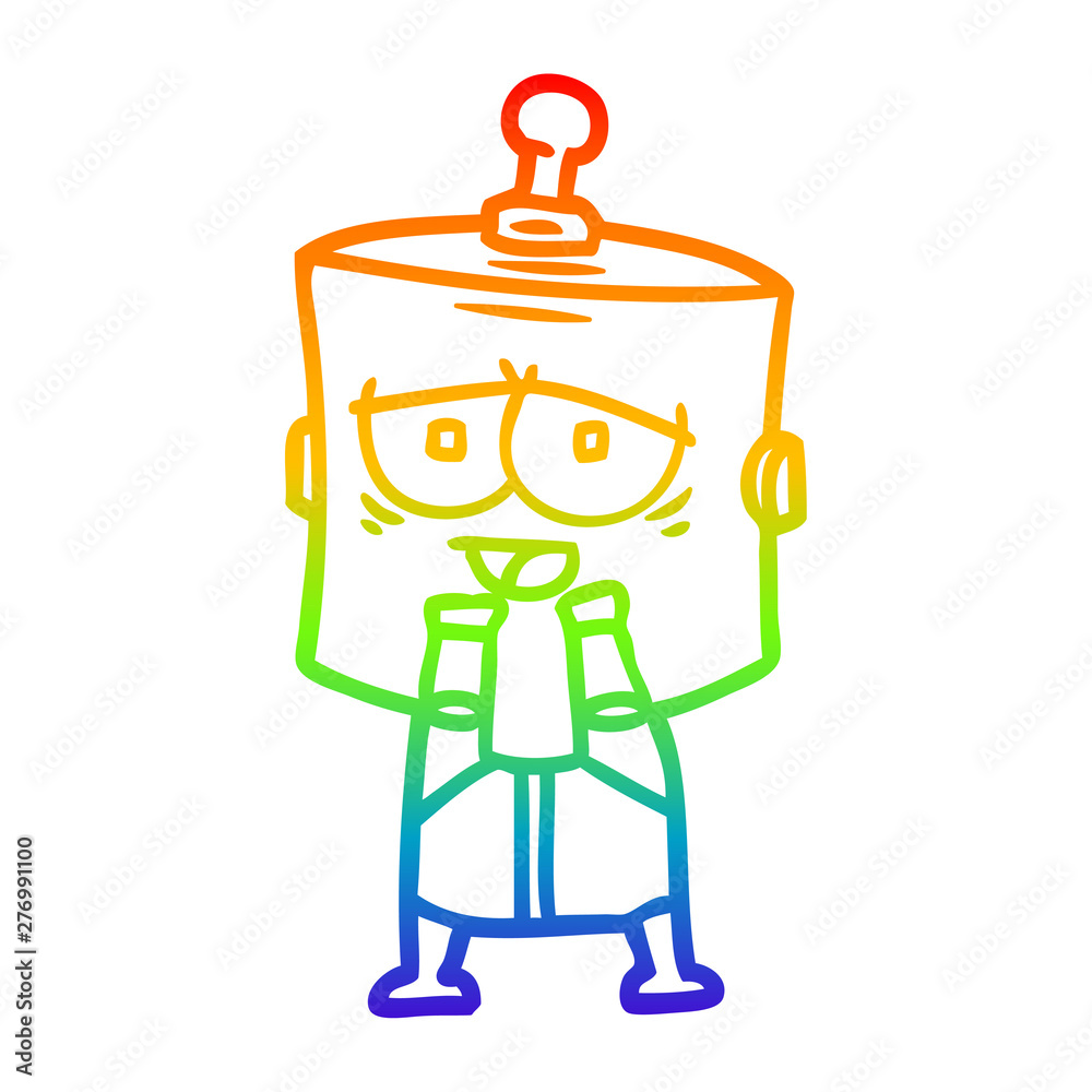rainbow gradient line drawing cartoon robot rainbow gradient line drawing cartoon robot