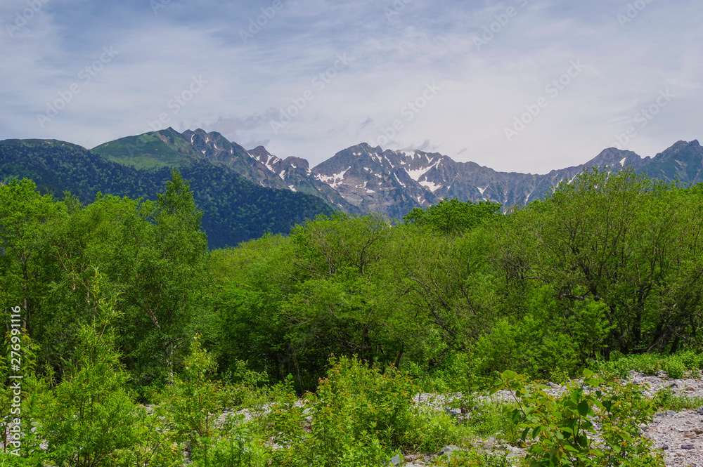 Fototapeta premium 上高地から見る穂高連峰
