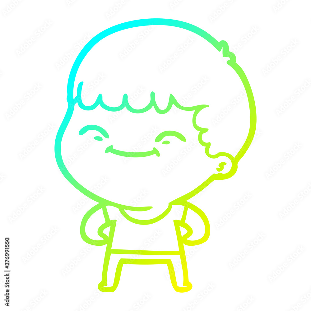 cold gradient line drawing cartoon happy boy cold gradient line drawing cartoon happy boy