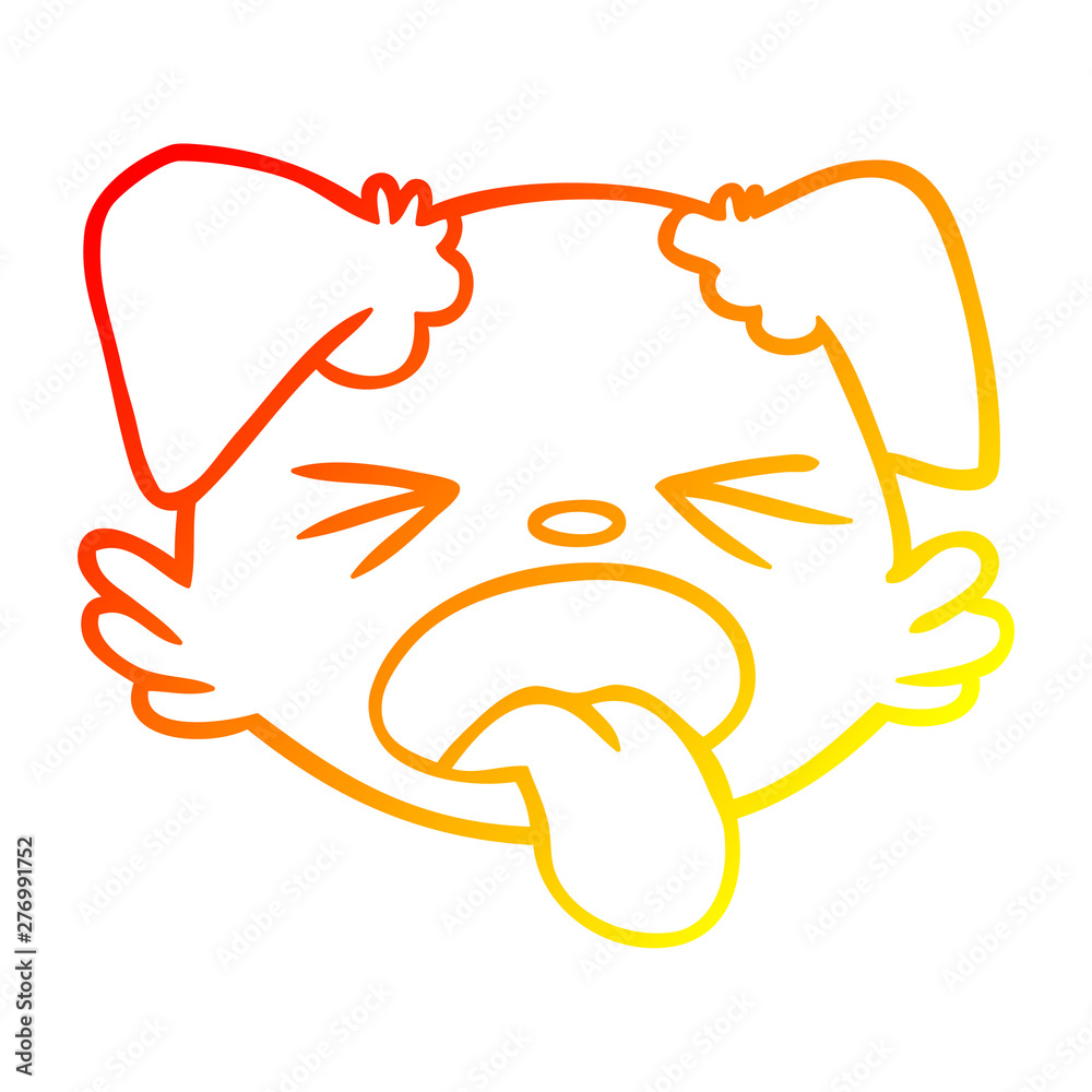 Obraz premium warm gradient line drawing cartoon dog face