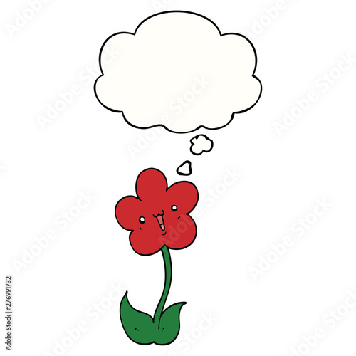 cartoon flower and thought bubble