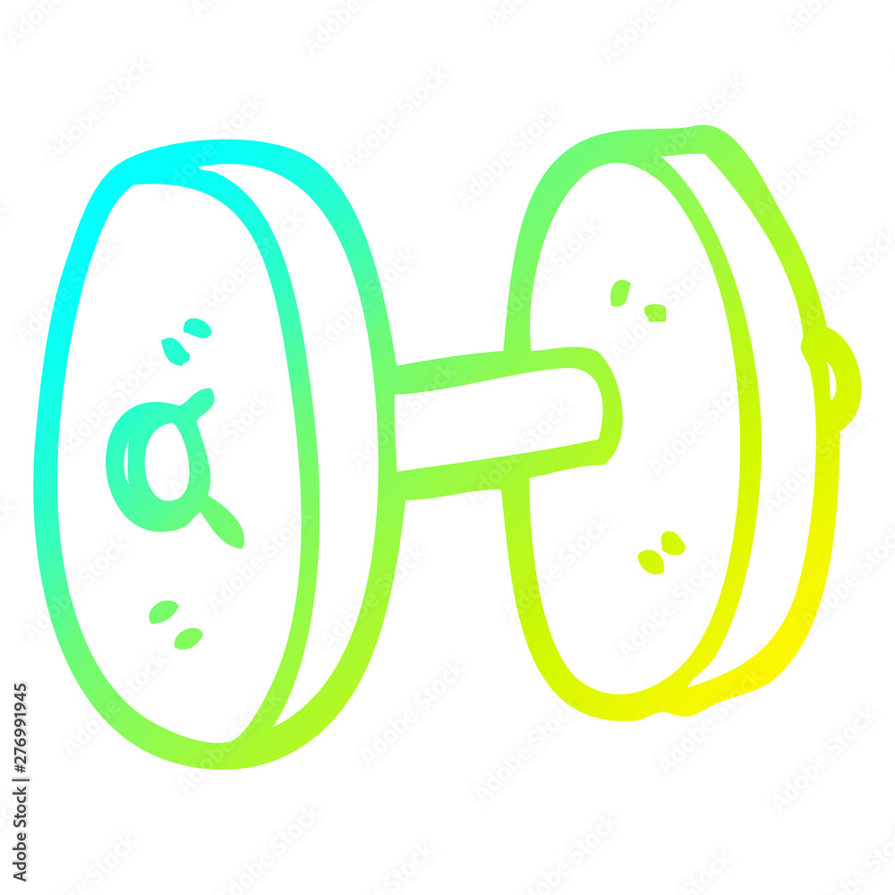 cold gradient line drawing cartoon gym weights cold gradient line drawing cartoon gym weights