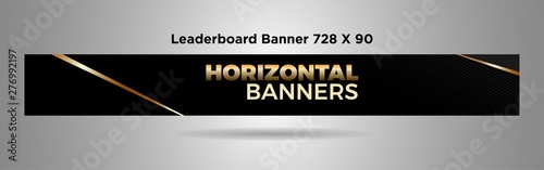 leaderboard banner 728x90 black gold simple design vector-02