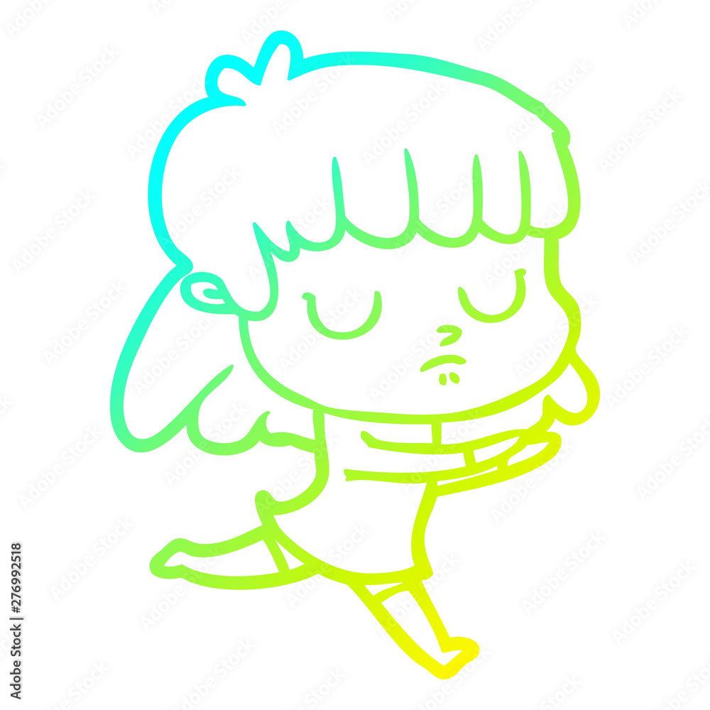 cold gradient line drawing cartoon indifferent woman cold gradient line drawing cartoon indifferent woman