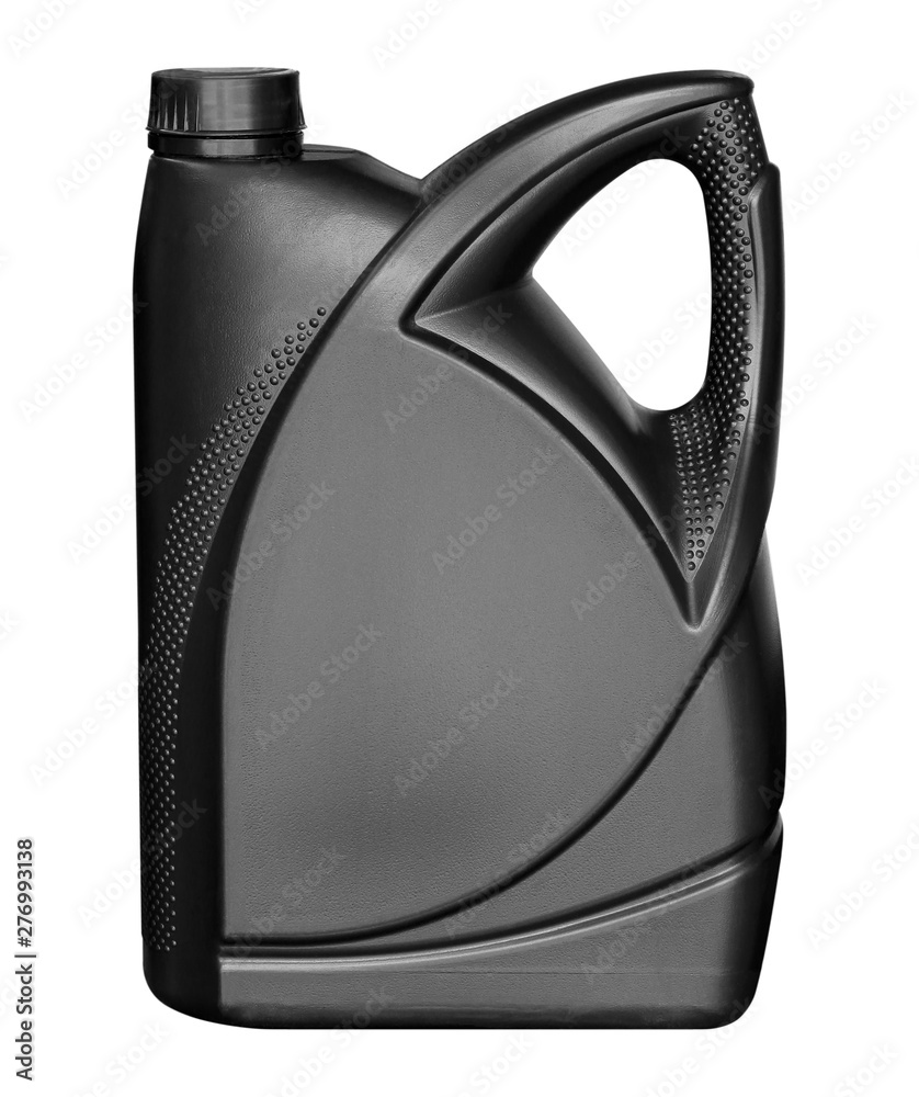plastic canister for machine oil isolated on white plastic canister for machine oil isolated on white