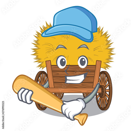 Playing baseball hayride isolated within in the character