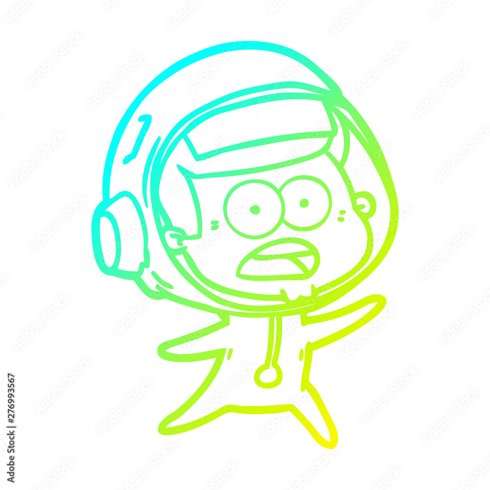 cold gradient line drawing cartoon surprised astronaut cold gradient line drawing cartoon surprised astronaut