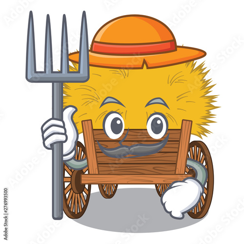 Farmer hayride isolated within in the character