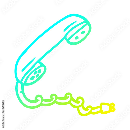 cold gradient line drawing cartoon telephone handset