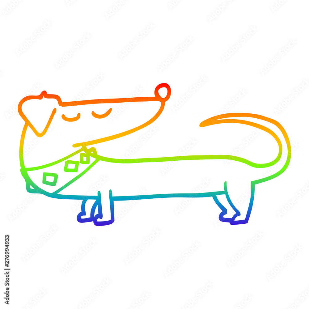 rainbow gradient line drawing cartoon dog rainbow gradient line drawing cartoon dog