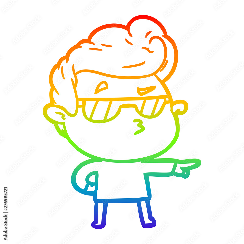 rainbow gradient line drawing cartoon cool guy rainbow gradient line drawing cartoon cool guy