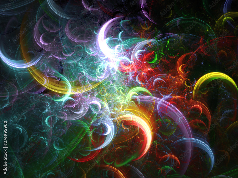 abstract chaotic fractal background 3D rendering illustration