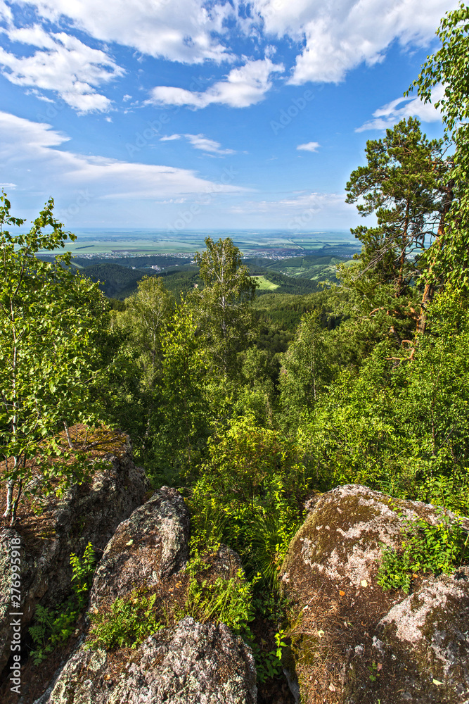 Fototapeta premium summer landscape with mountains and clouds