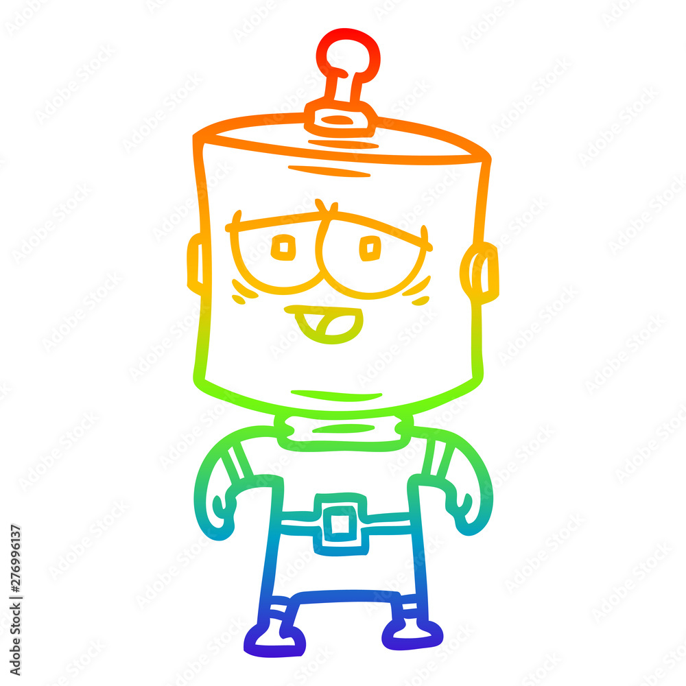 rainbow gradient line drawing cartoon robot rainbow gradient line drawing cartoon robot