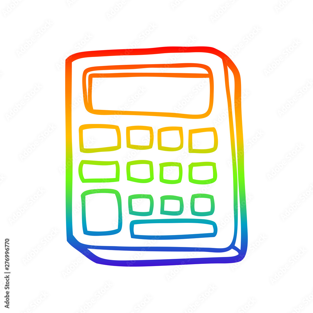 rainbow gradient line drawing cartoon calculator rainbow gradient line drawing cartoon calculator