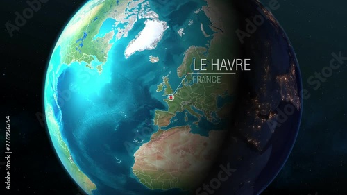  France - Le Havre - Zooming from space to earth