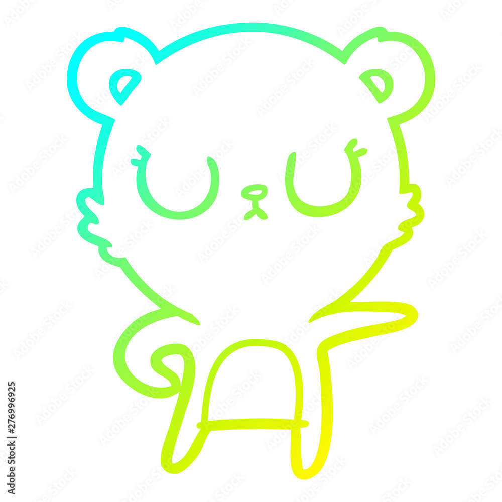 cold gradient line drawing peaceful cartoon bear cold gradient line drawing peaceful cartoon bear