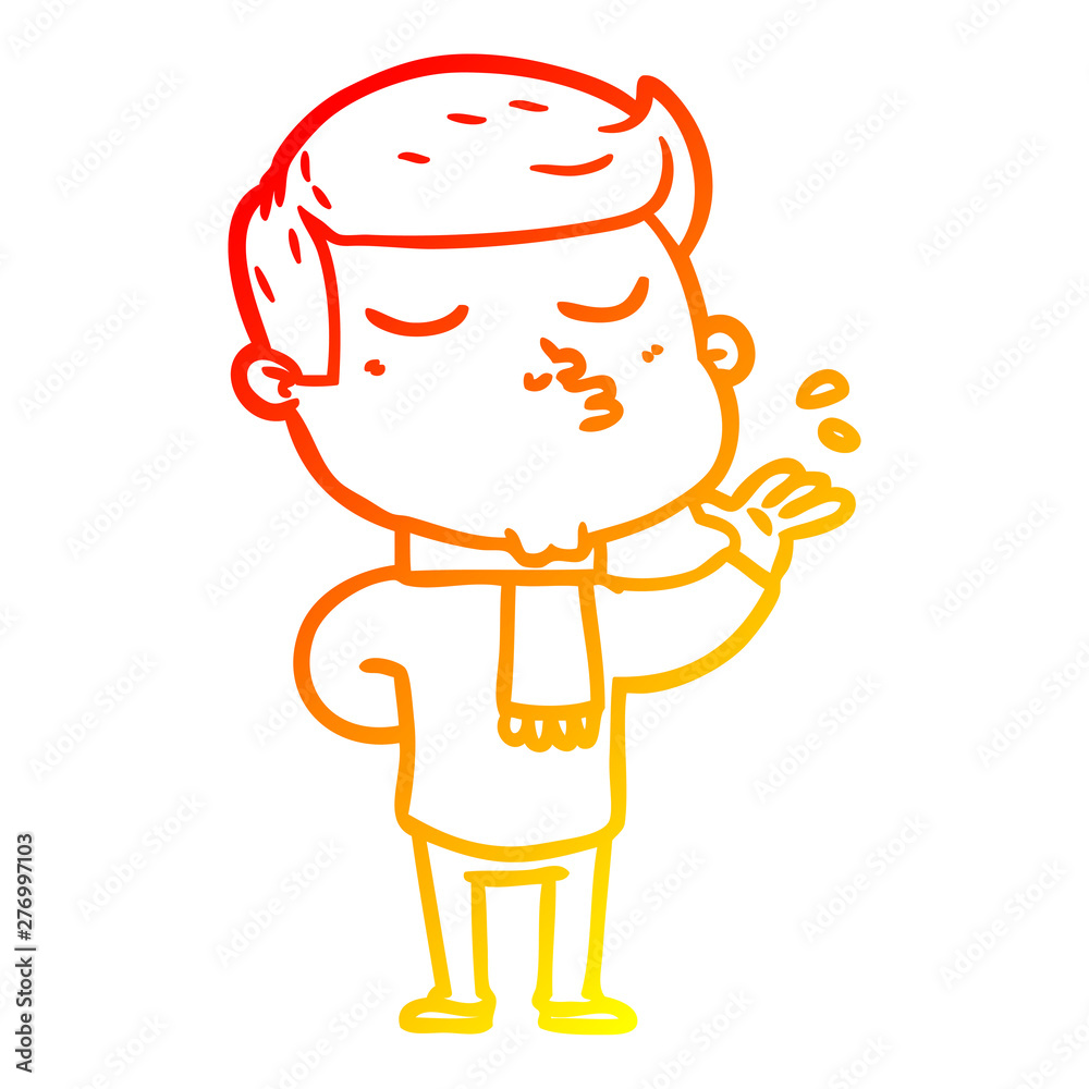 warm gradient line drawing cartoon model guy pouting warm gradient line drawing cartoon model guy pouting