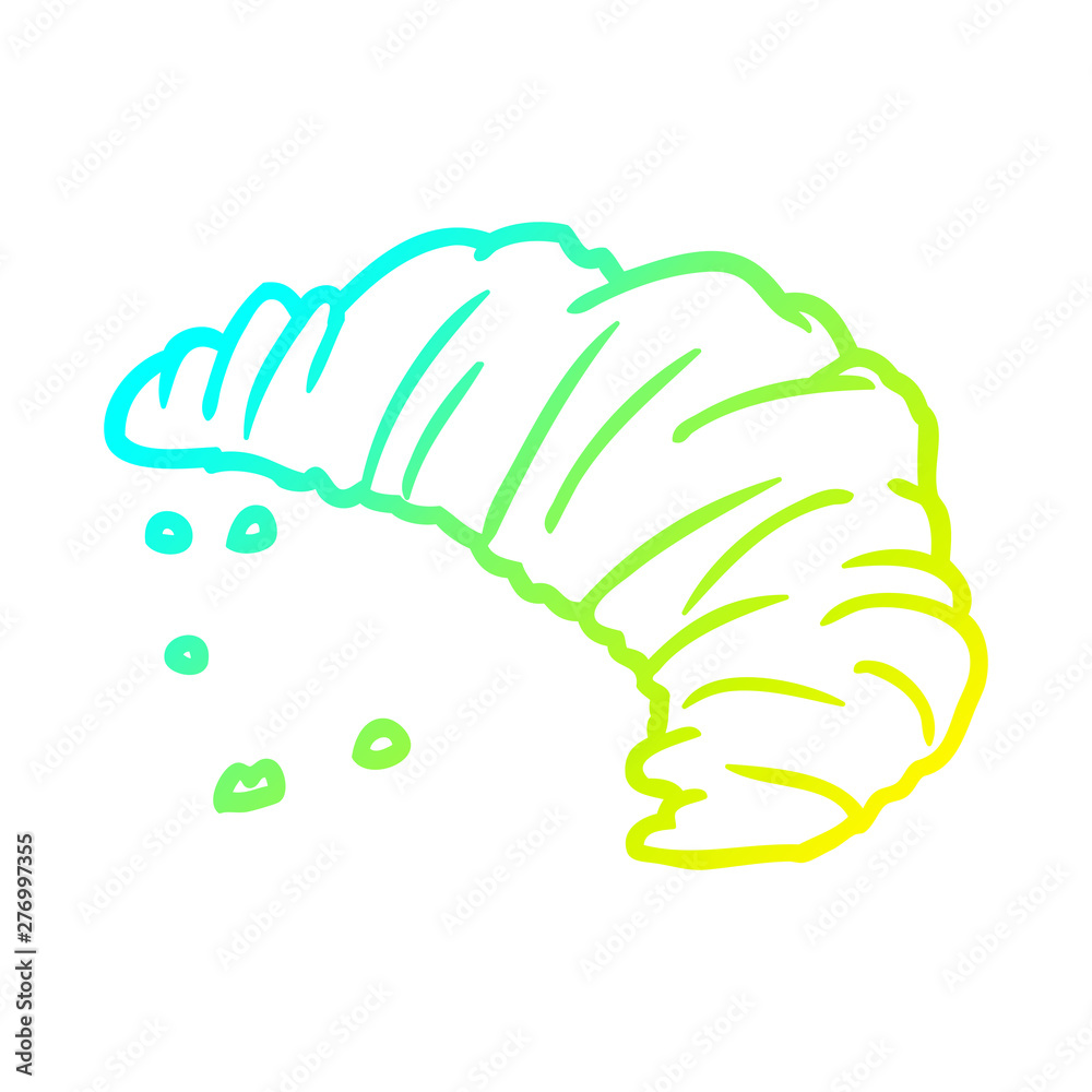 cold gradient line drawing croissant cold gradient line drawing croissant