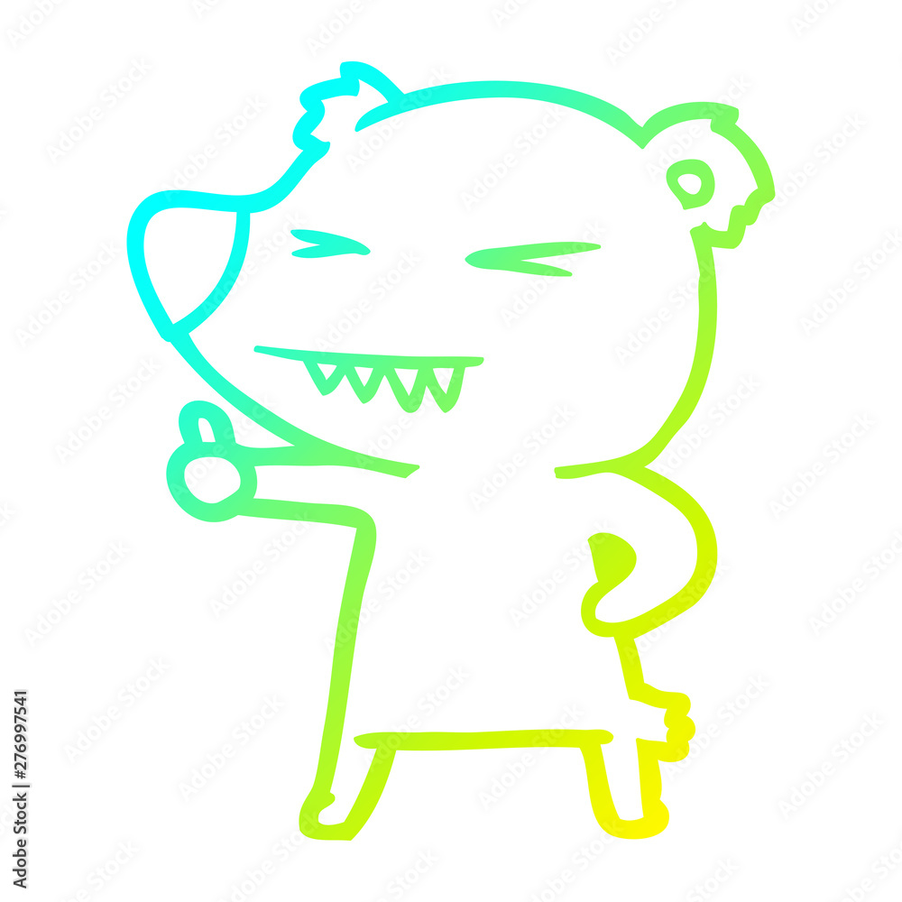 cold gradient line drawing cartoon bear giving thumbs up cold gradient line drawing cartoon bear giving thumbs up