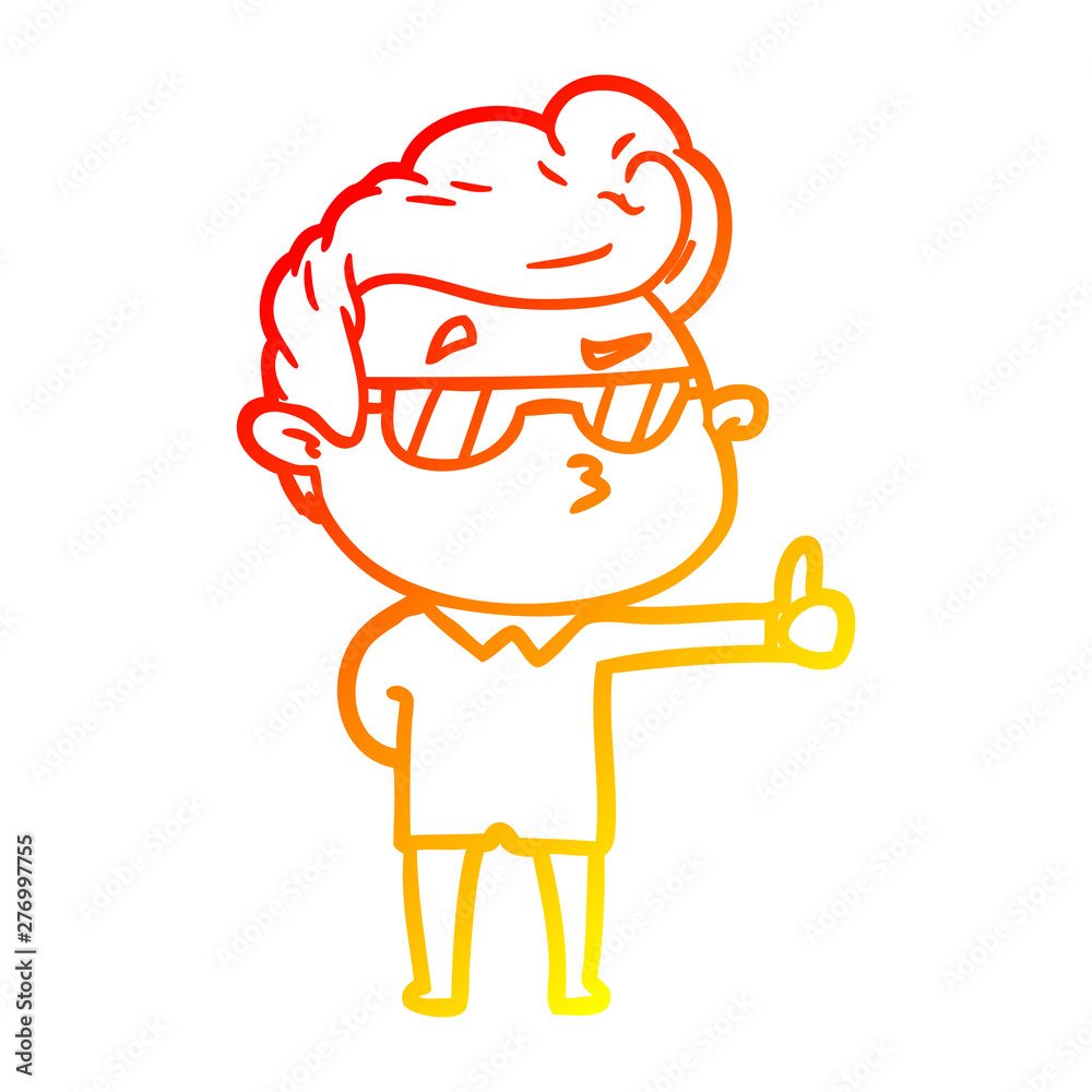 Obraz premium warm gradient line drawing cartoon cool guy