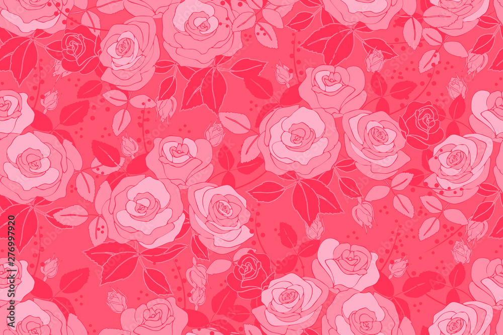 Art floral vector seamless pattern with rose. Art floral vector seamless pattern with rose.