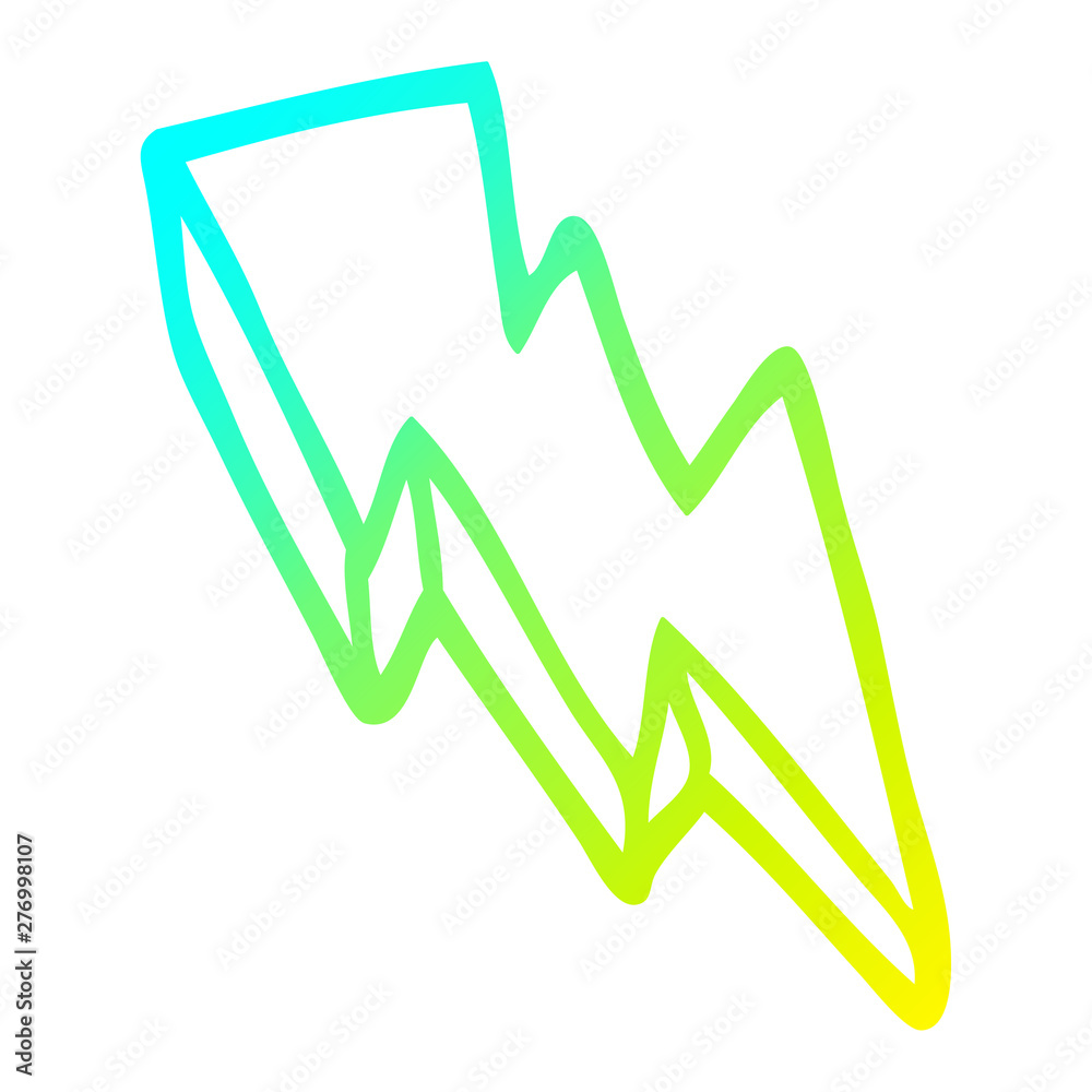 cold gradient line drawing cartoon lightning bolt cold gradient line drawing cartoon lightning bolt