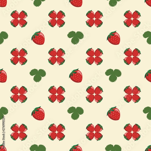 Strawberry seamless pattern vectors 1