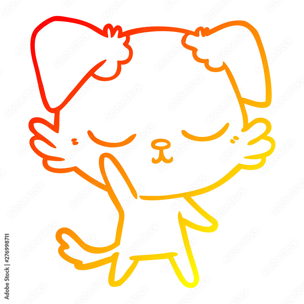 warm gradient line drawing cute cartoon dog warm gradient line drawing cute cartoon dog